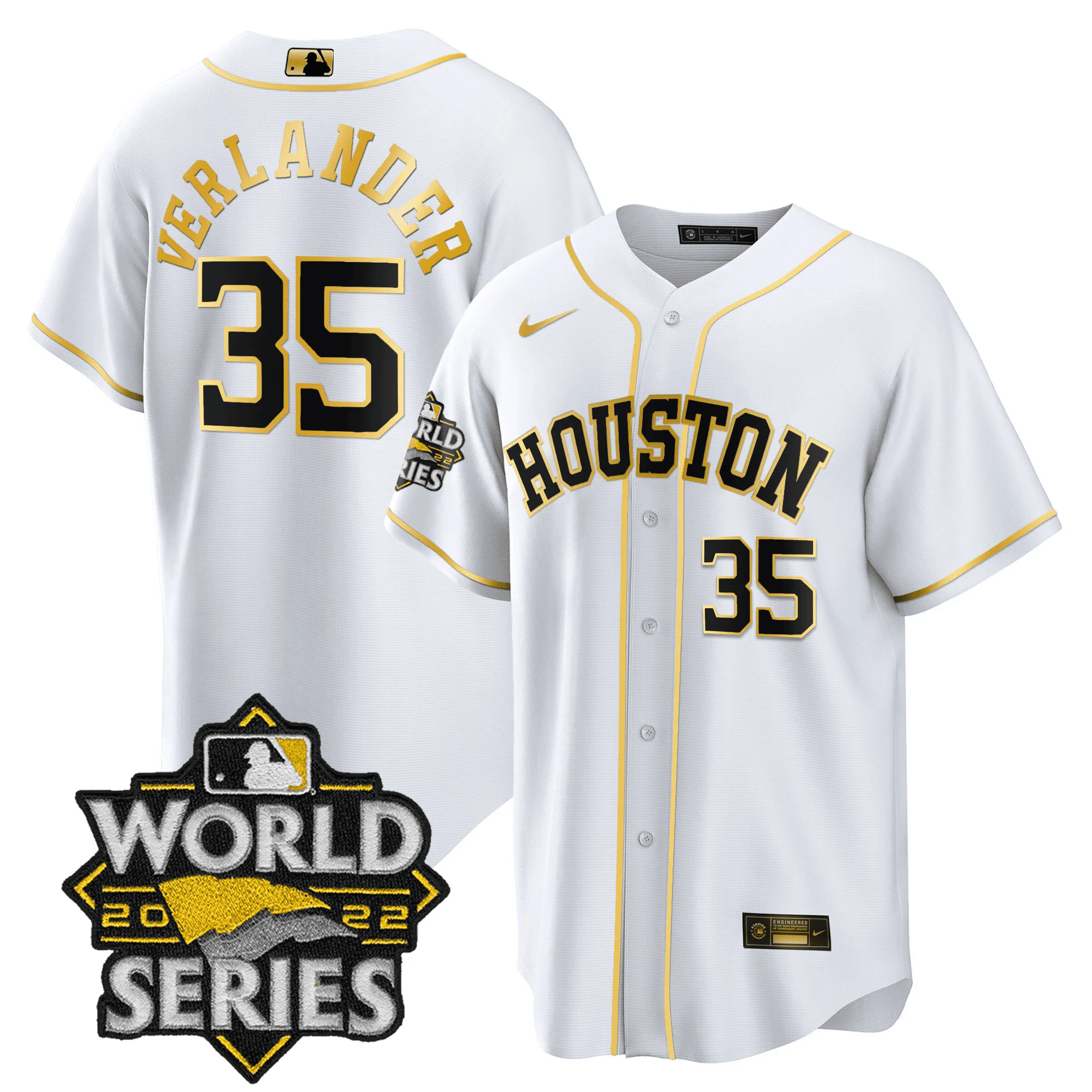 Justin Verlander Men's Houston Astros World Series Limited Cool White Jersey - All Stitched