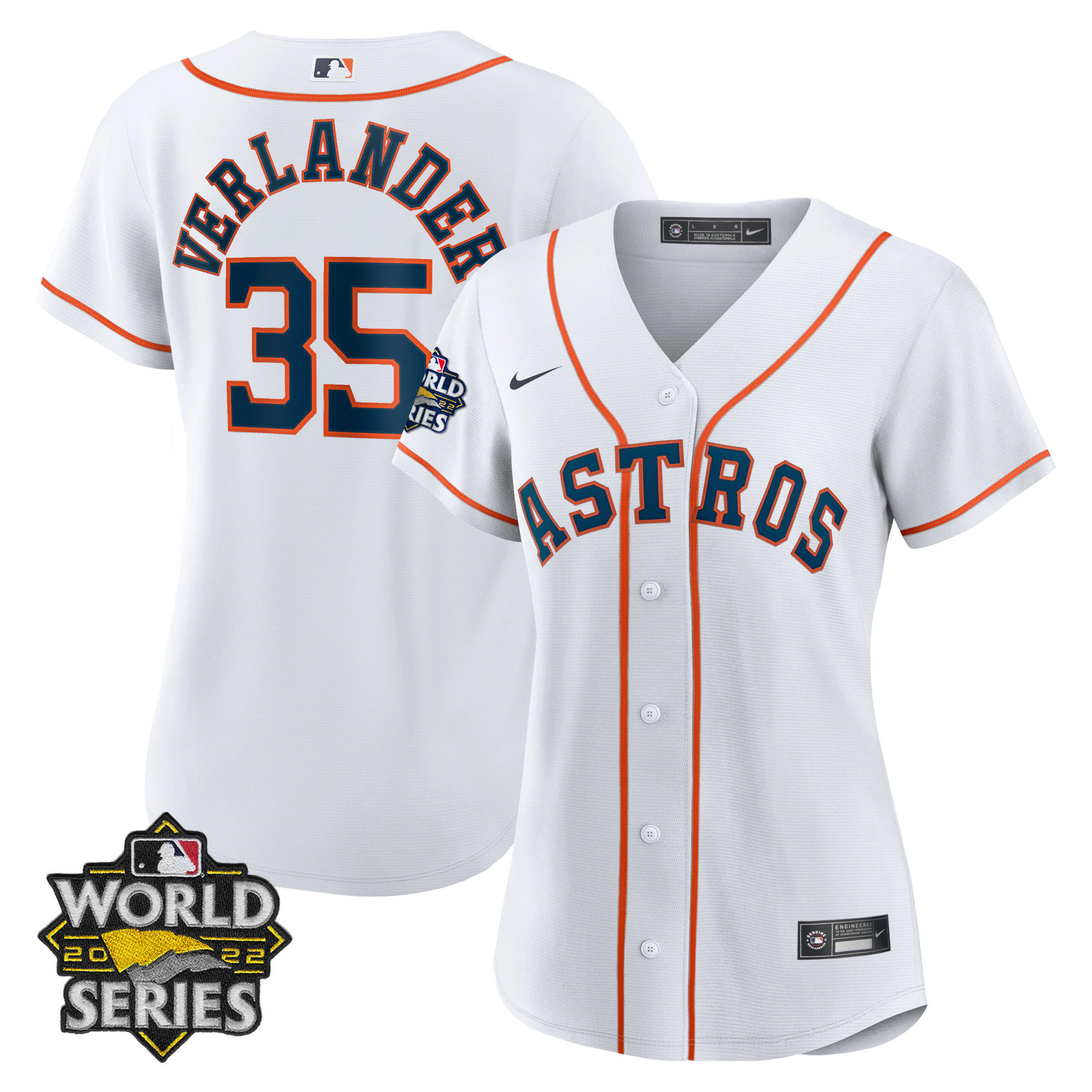 Justin Verlander Women's Houston Astros 2022 World Series Player Cool Home Jersey - All Stitched