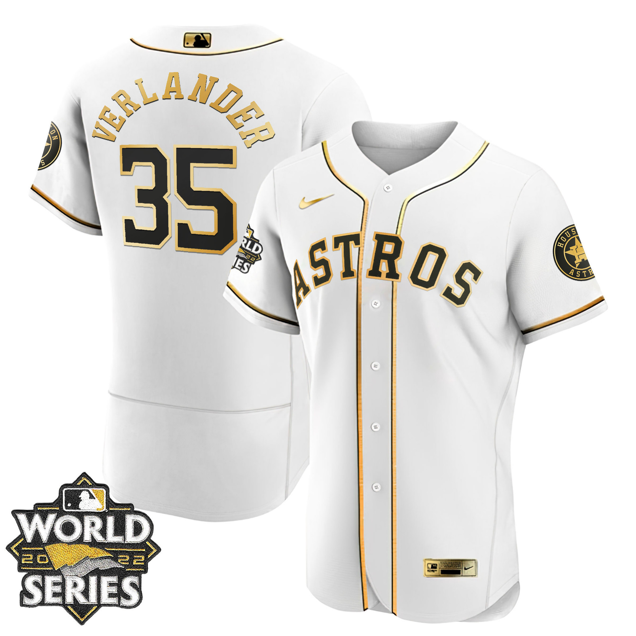 Justin Verlander Women's Houston Astros 2022 World Series Player Flex White Jersey - All Stitched