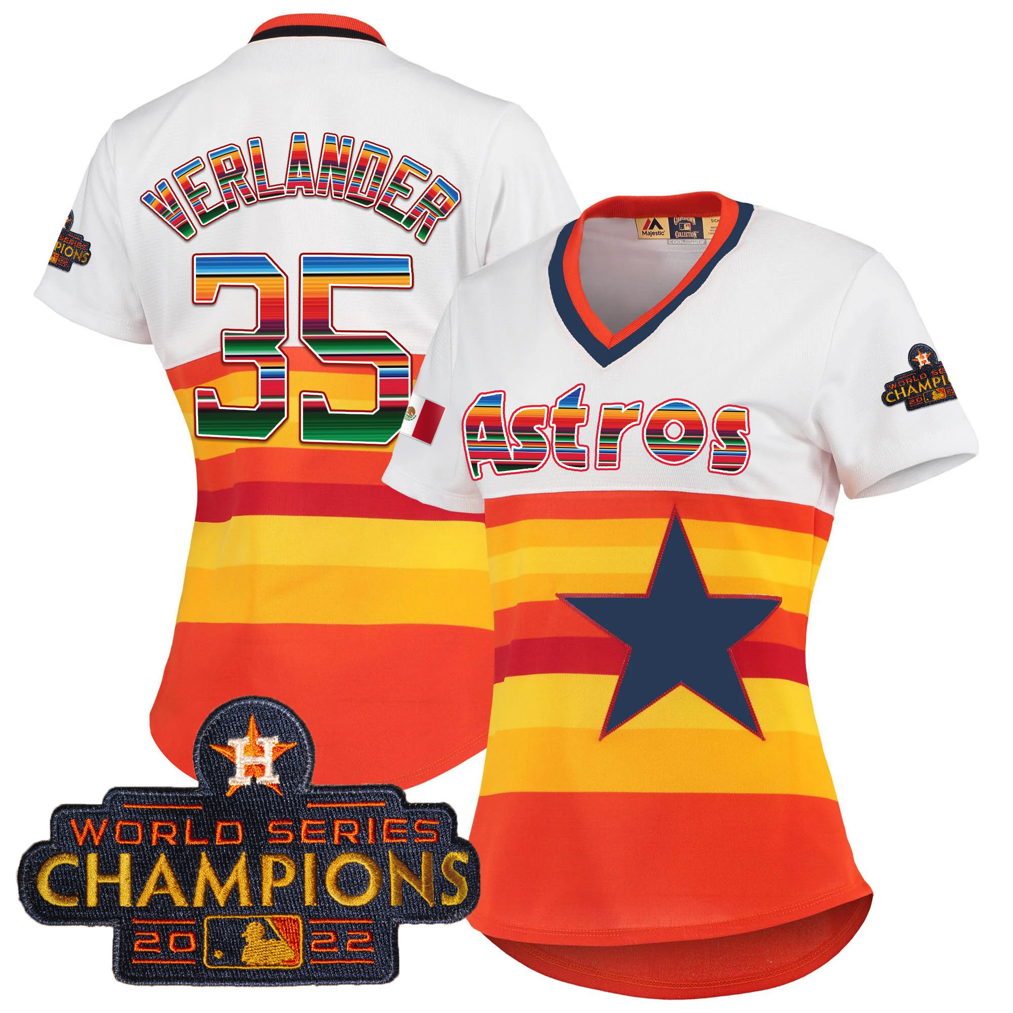 Justin Verlander Women's Houston Astros Mexico Baseball Limited V2 1980'S Throwback Jersey - All Stitched