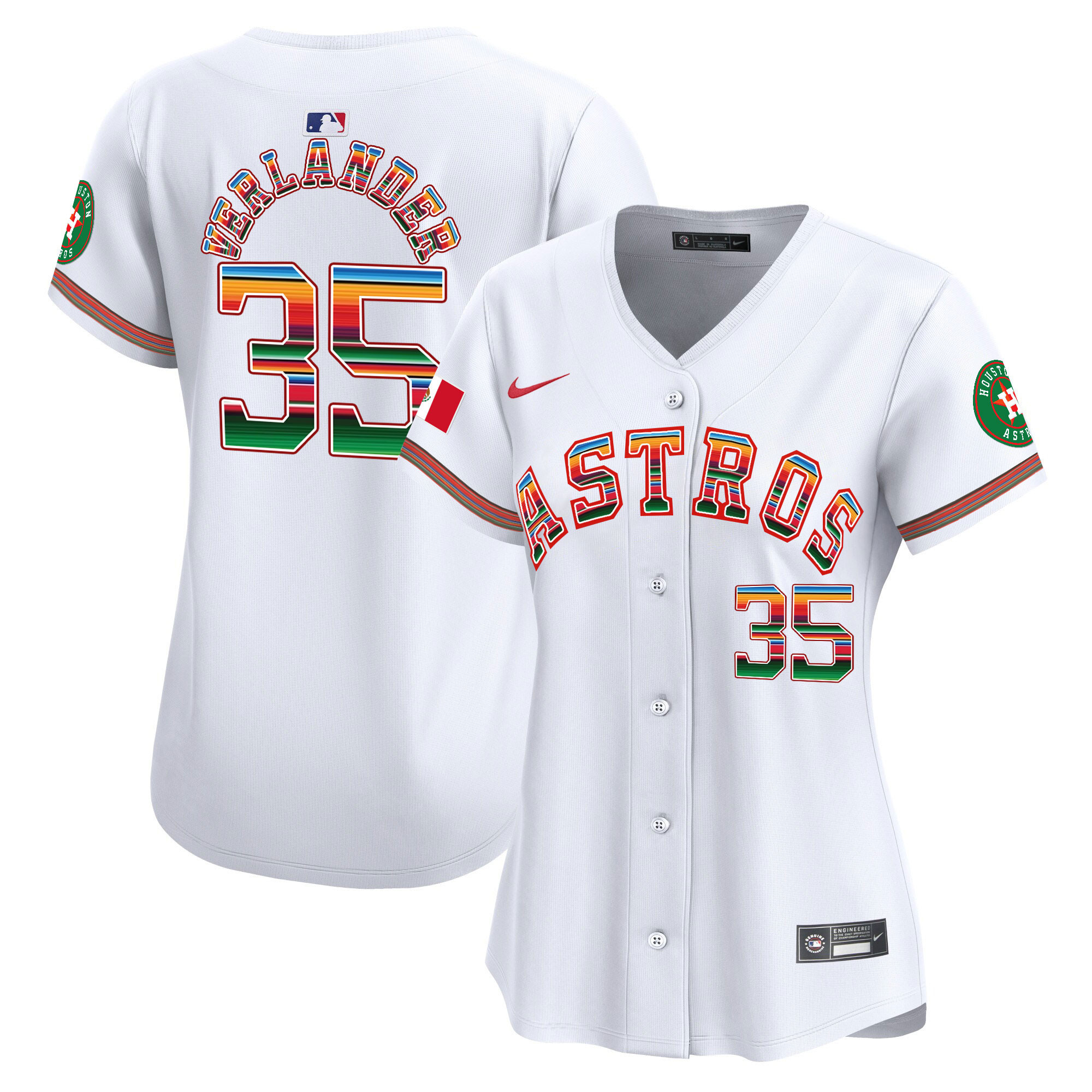 Justin Verlander Women's Houston Astros Mexico Vapor Premier Limited White Jersey - All Stitched