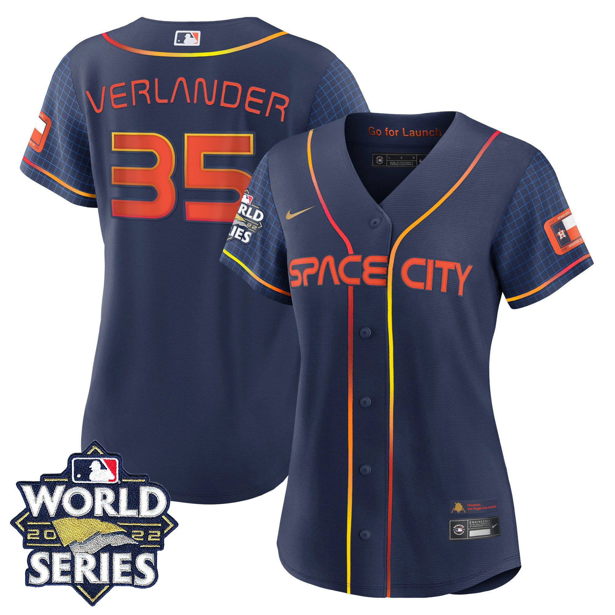 Justin Verlander Women's Houston Astros Space City 2022 World Series Jersey - All Stitched
