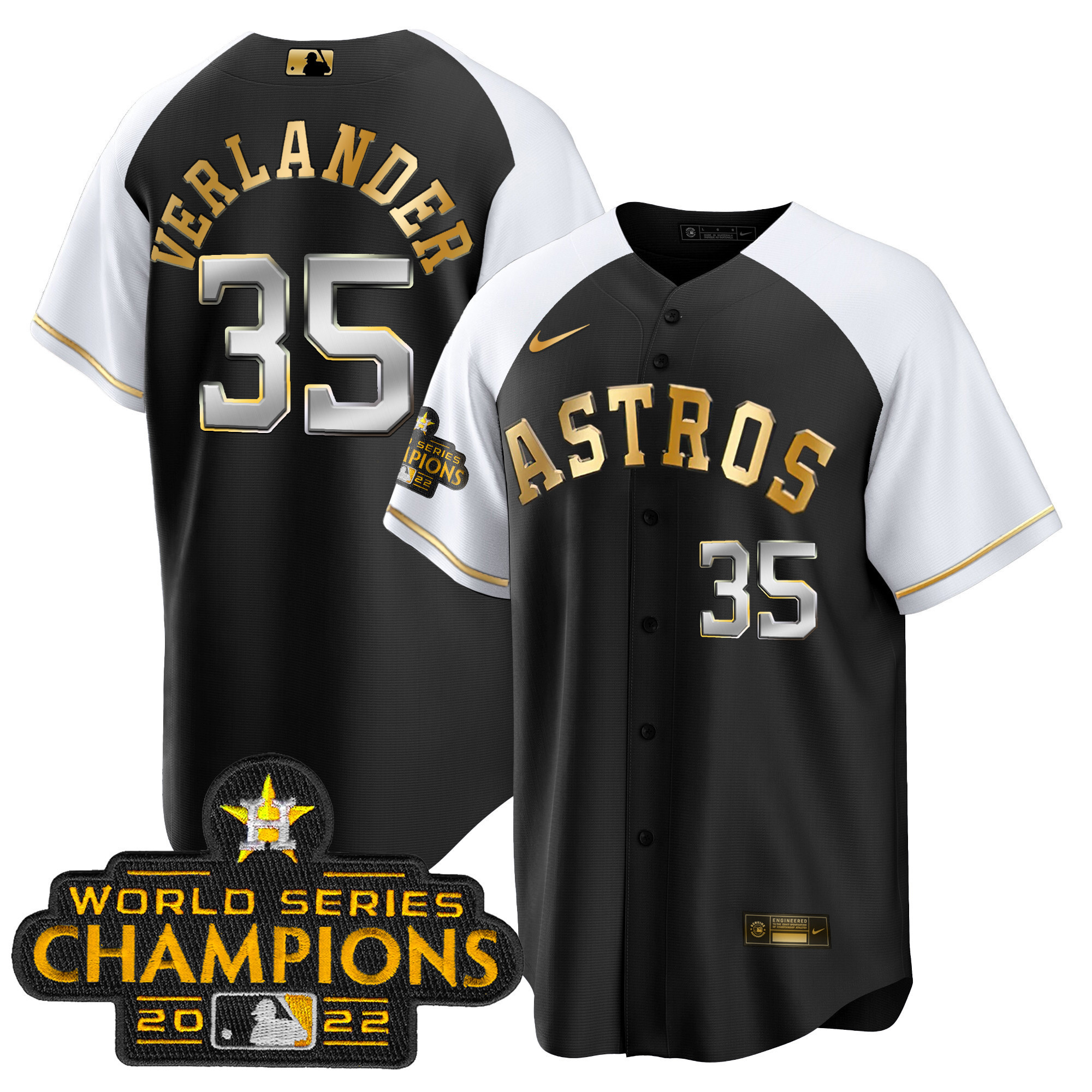 Justin Verlander Youth's Houston Astros 2023 Gold Cool Base Collection Alternate Jersey - All Stitched