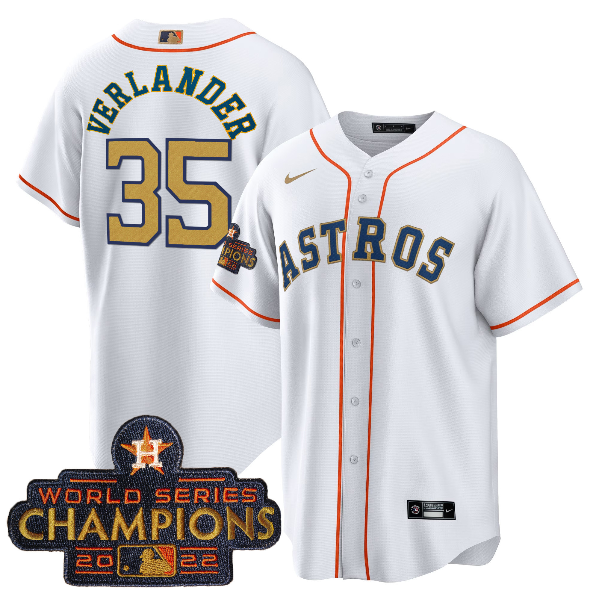 Justin Verlander Youth's Houston Astros 2023 Gold Cool Base Collection Home Gold Jersey - All Stitched