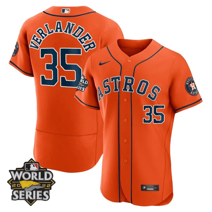 Justin Verlander Youth's Houston Astros Alternate 2022 World Series Player Flex Base Jersey - All Stitched