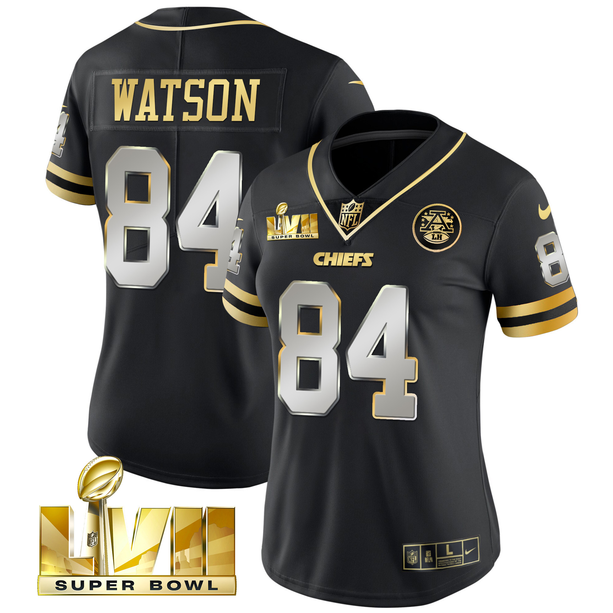 Justin Watson Women's Kansas City Chiefs Throwback Limited Vapor Black Limited Jersey - All Stitched 