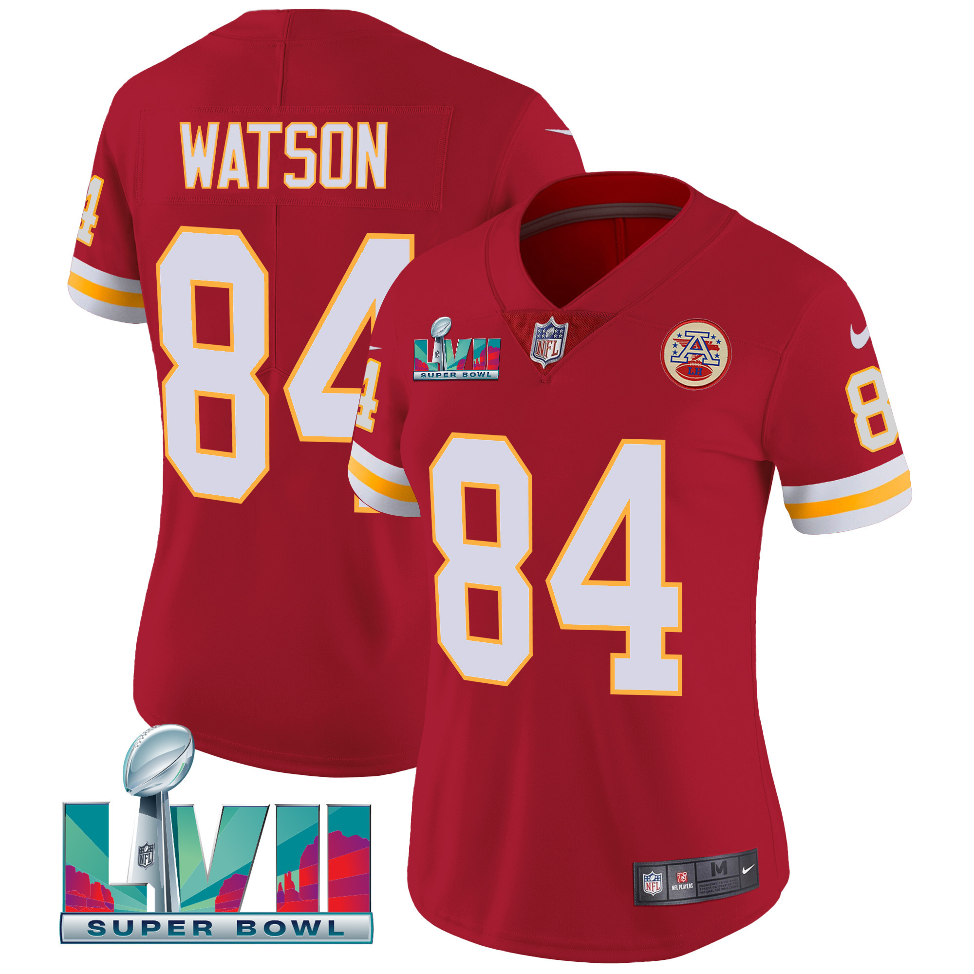 Justin Watson Women's Kansas City Chiefs Throwback Limited Vapor Red Jersey - All Stitched 
