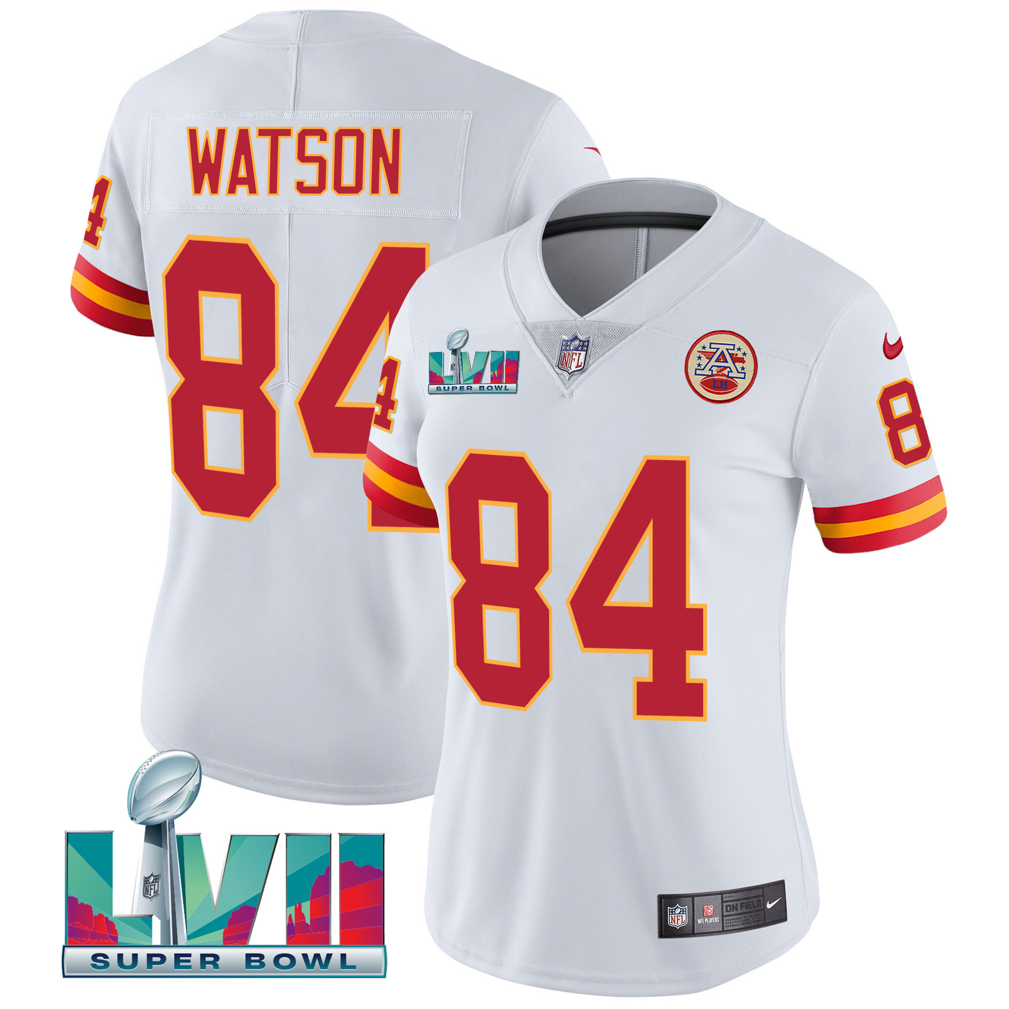 Justin Watson Women's Kansas City Chiefs Throwback Limited Vapor White Jersey - All Stitched 