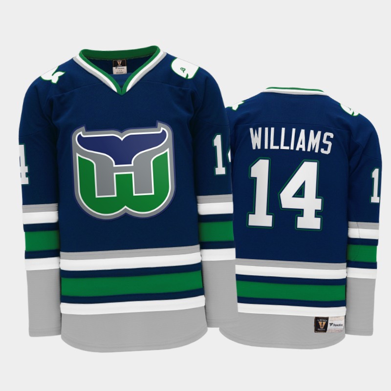 Justin Williams #14 Hartford Whalers Throwback Heritage Navy Jersey