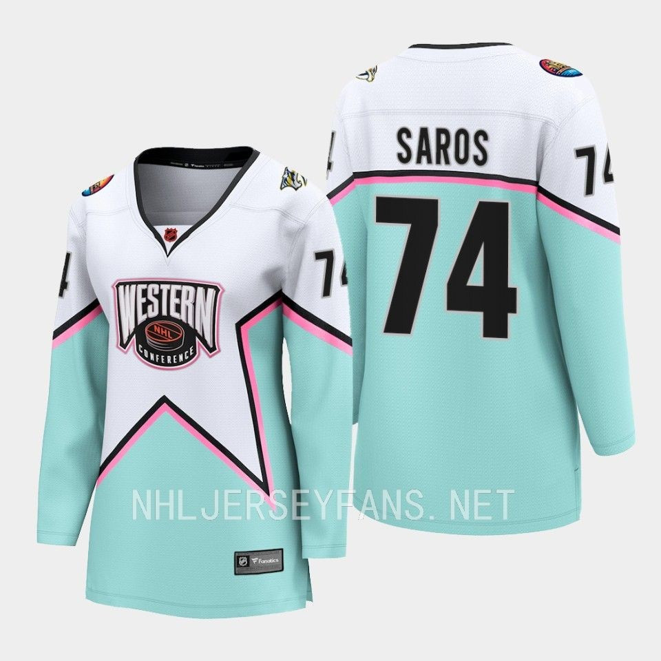 Juuse Saros 74 Nashville Predators 2023 All-Star Game Stitched Jersey White Equipment