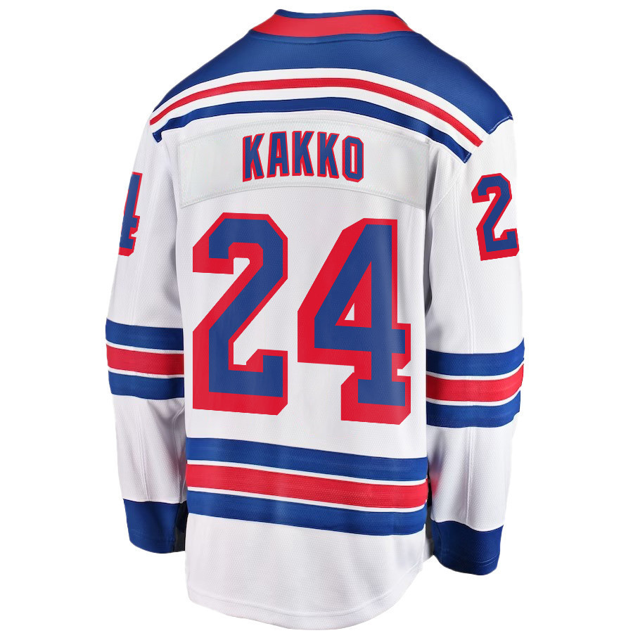 Kaapo Kakko 24 New York Rangers Stanley Cup 2023 Playoffs Patch Away Breakaway Men Stitched Jersey – White