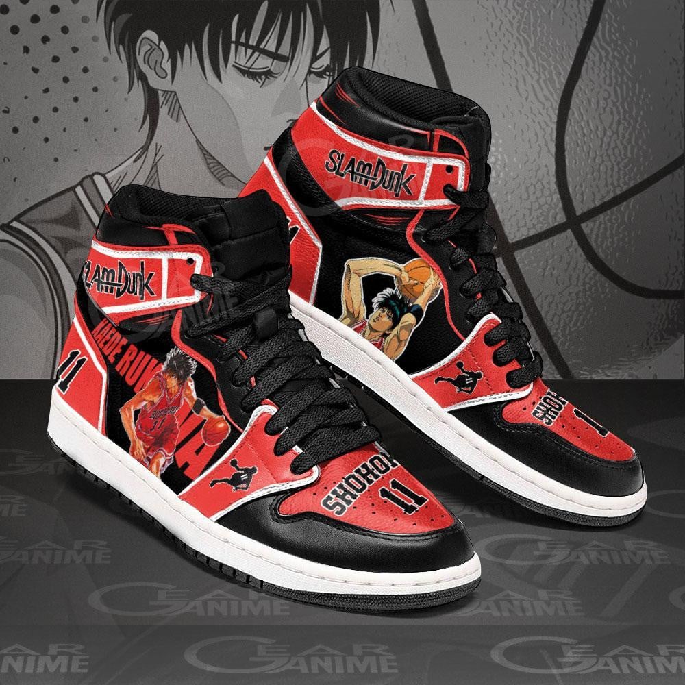 Kaede Rukawa JD1s Sneakers Anime Slam Dunk Shoes, Air Jordan Hightop