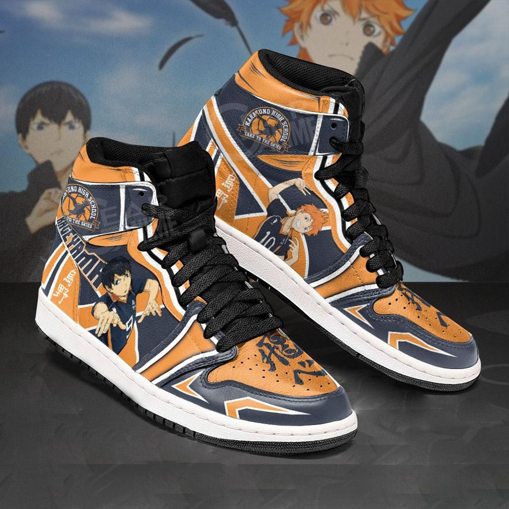Kageyama and Hinata Haikyuu Anime 1 High Top Air Jordan Sneaker, Air Jordan Hightop