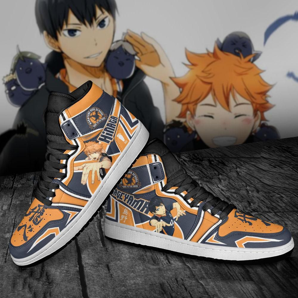 Kageyama and Hinata Haikyuu Anime 1 High Top Air Jordan Sneaker, Air Jordan Hightop
