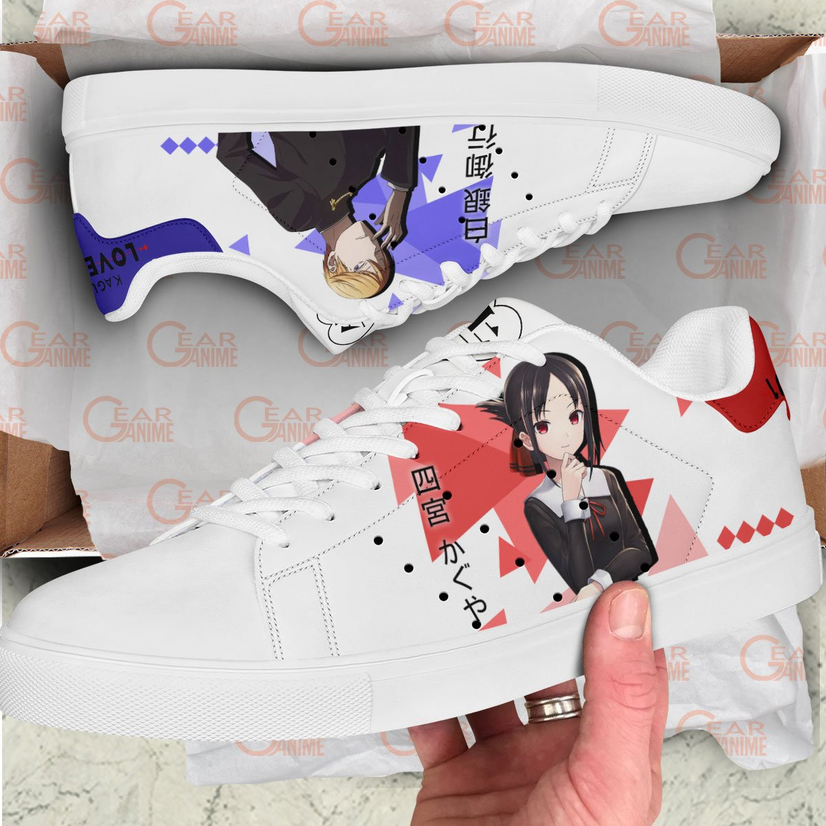 Kaguya-sama Love Is War Miyuki and Kaguya Skate Sneakers Custom Anime Shoes
