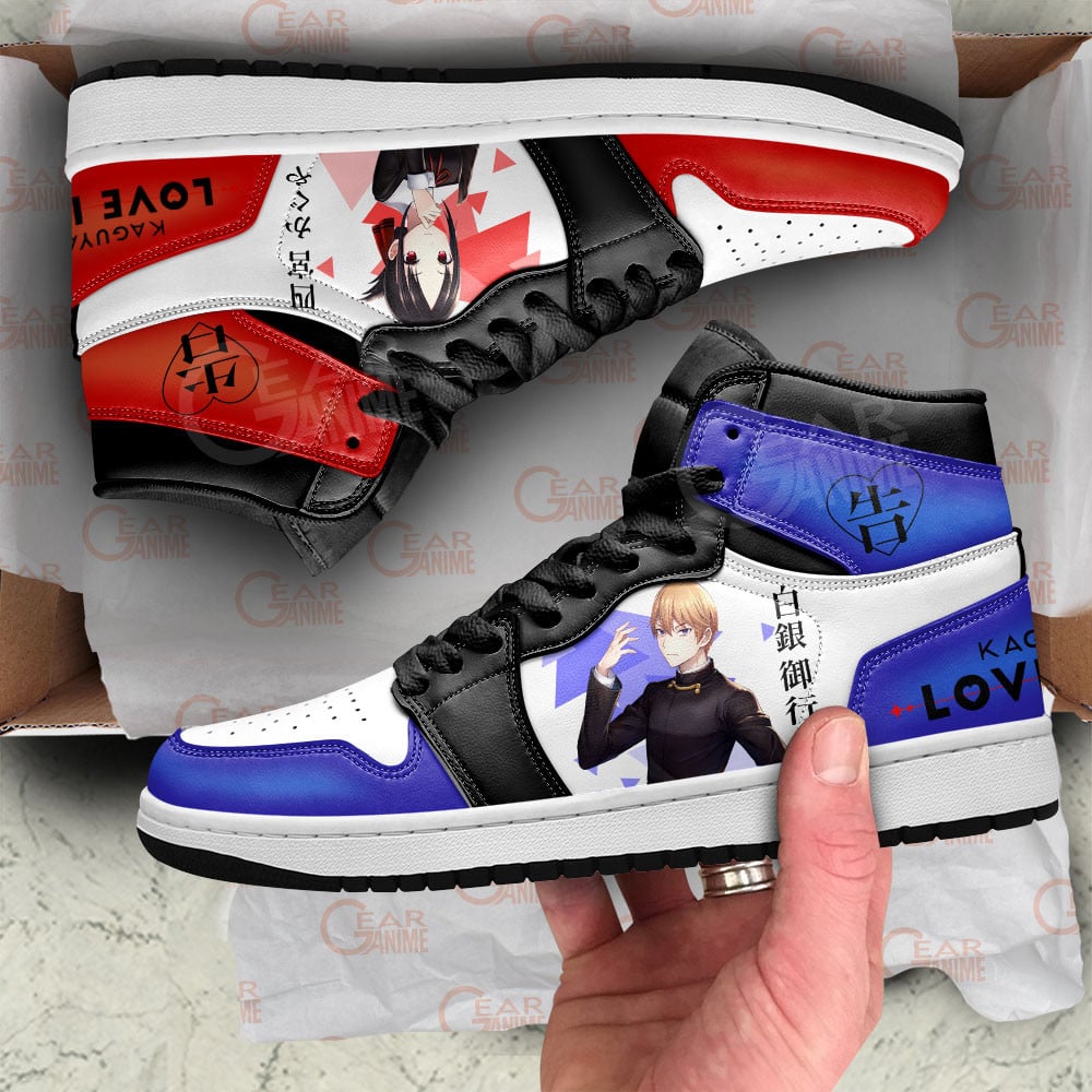 Kaguya Shinomiya and Miyuki Shirogane JD1s Sneakers Kaguya-sama Anime Shoes, Air Jordan Hightop