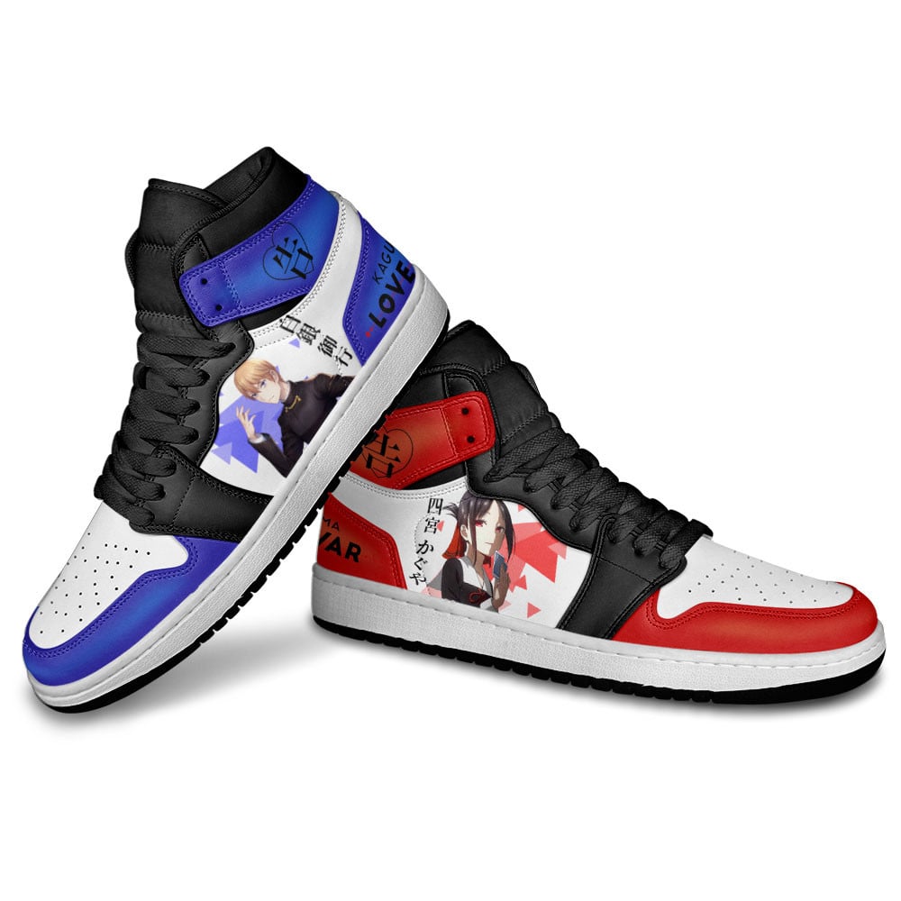 Kaguya Shinomiya and Miyuki Shirogane JD1s Sneakers Kaguya-sama Anime Shoes, Air Jordan Hightop