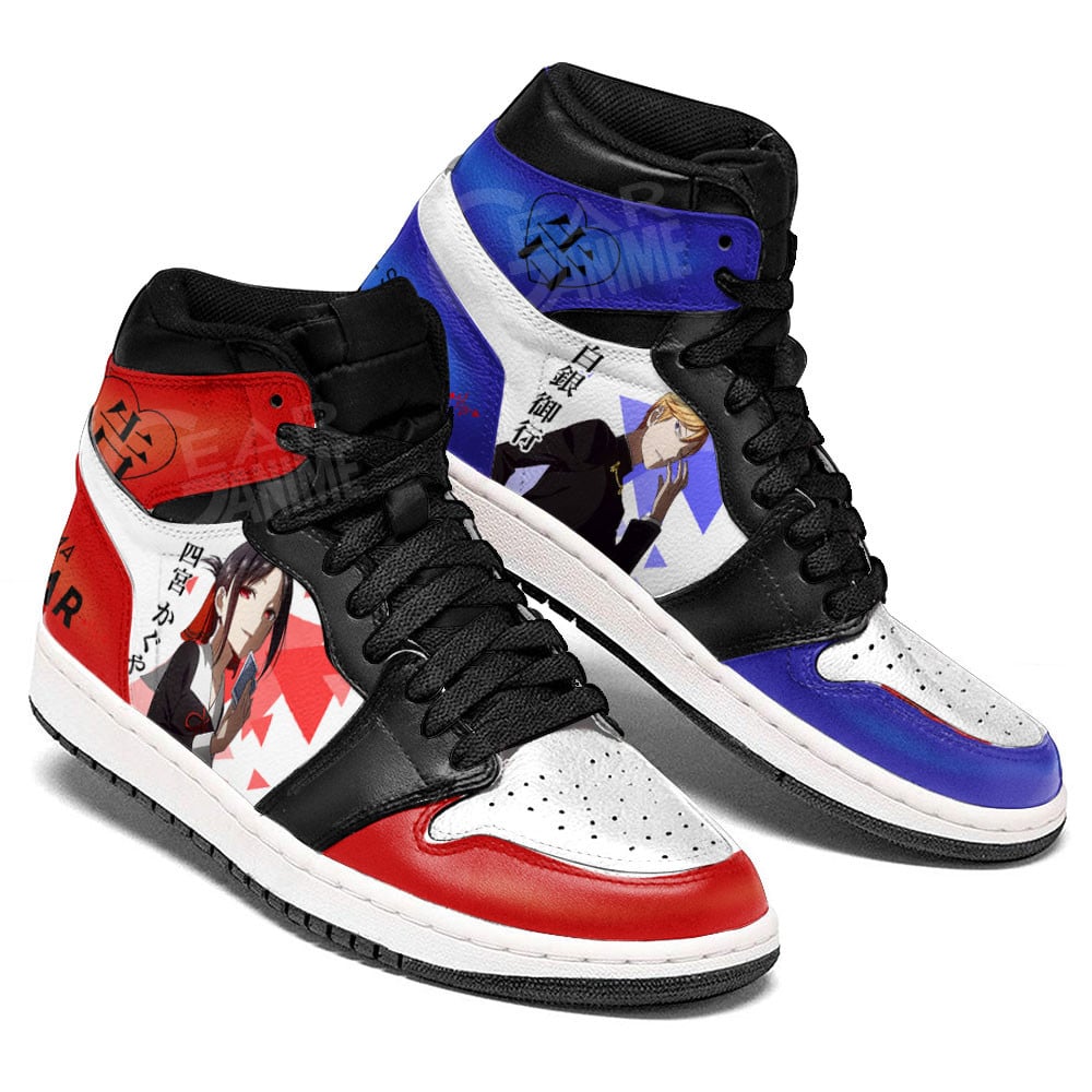 Kaguya Shinomiya and Miyuki Shirogane JD1s Sneakers Kaguya-sama Anime Shoes, Air Jordan Hightop
