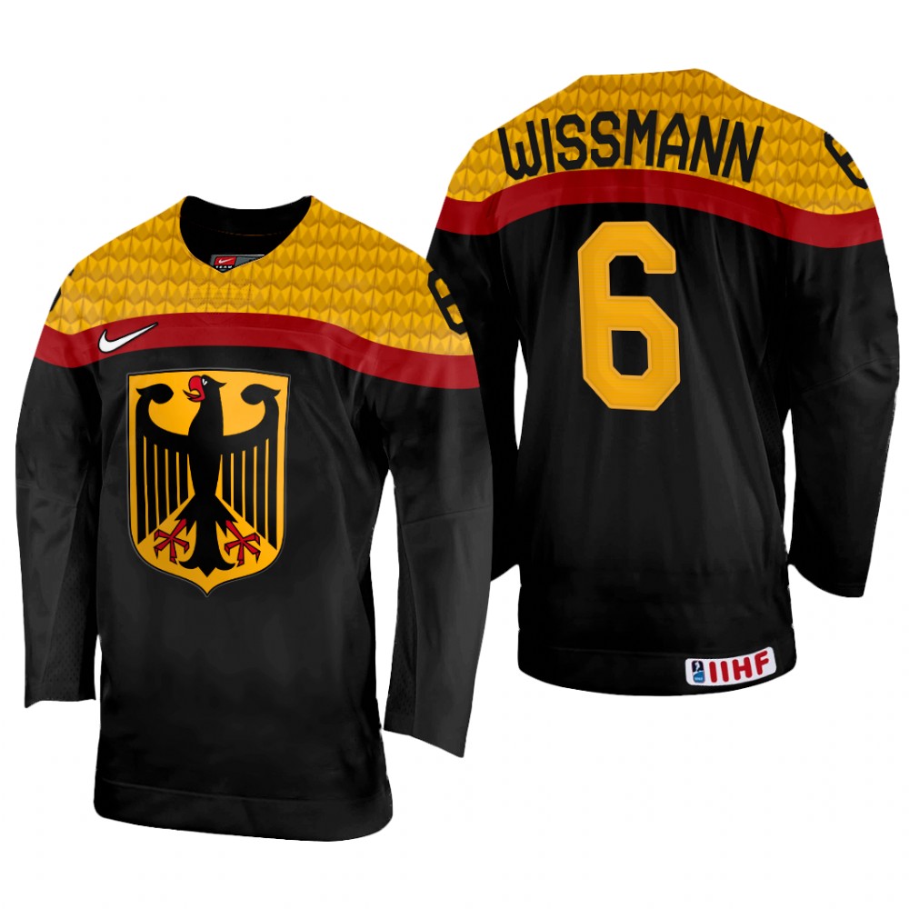 Kai Wissmann Germany Black Away Jersey 2022 IIHF World Championship