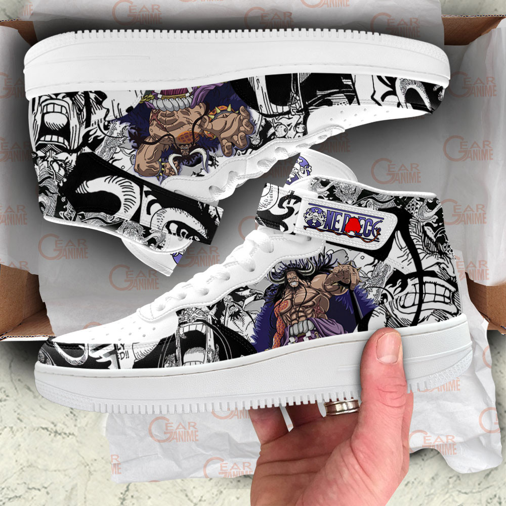 Kaido Sneakers Air Mid One Piece Custom Anime Shoes Mix Manga