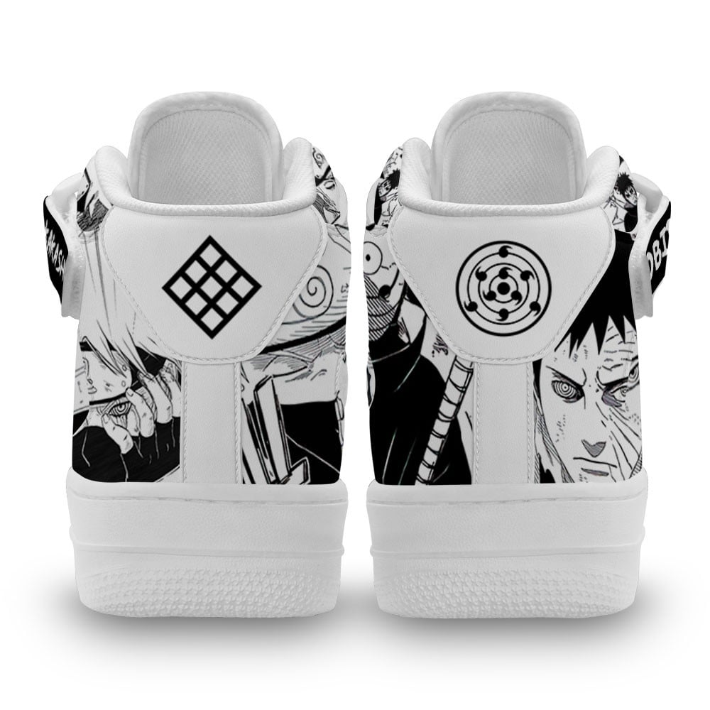 Kakashi and Obito Sneakers Air Mid Custom Anime Shoes Mix Manga