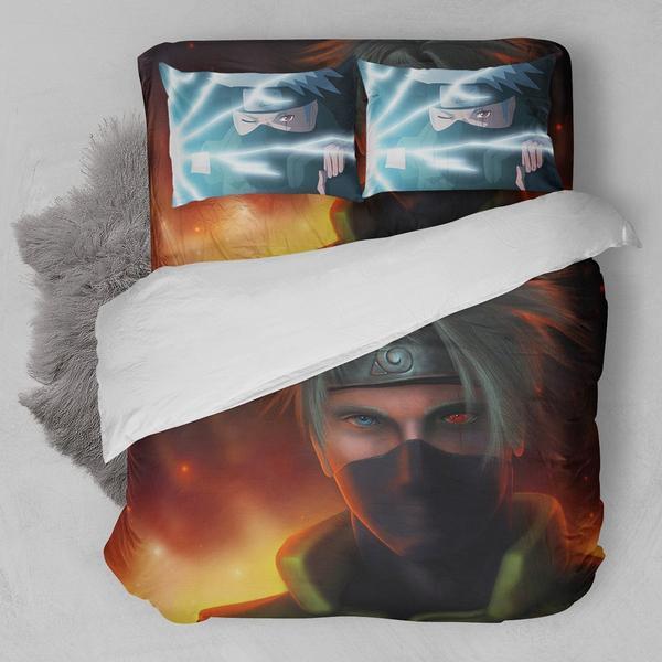 Kakashi Fire 3D Customized Duvet Cover Bedding Set