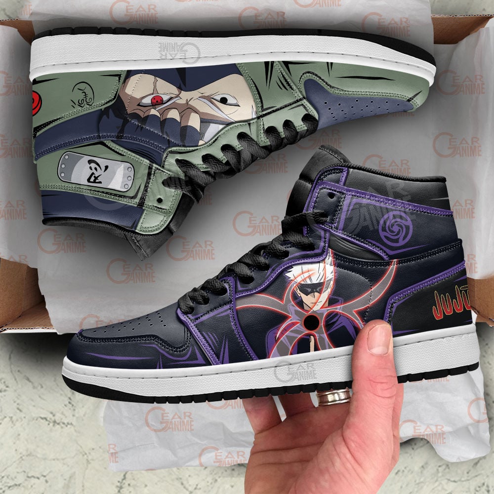 Kakashi Hatake and Satoru Gojo Anime Shoes, Air Jordan Hightop