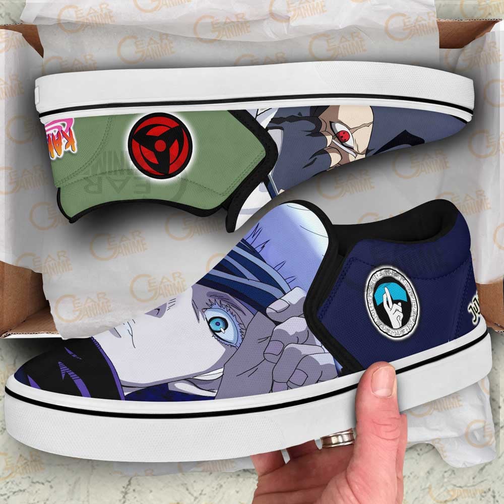 Kakashi Hatake and Satoru Gojo Slip-On Shoes Canvas Custom Anime Shoes