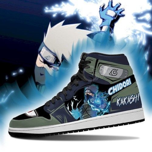 Kakashi Naruto Anime 2 High Top Air Jordan Sneaker, Air Jordan Hightop
