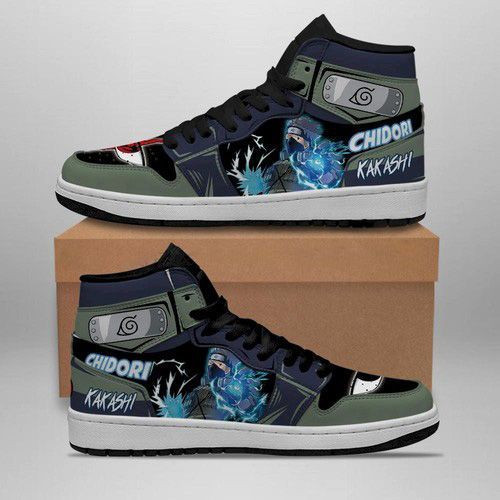 Kakashi Naruto Anime 2 High Top Air Jordan Sneaker, Air Jordan Hightop