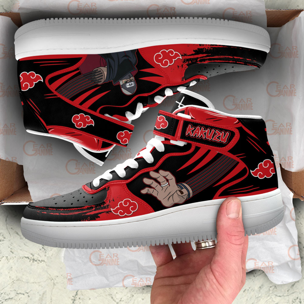 Kakuzu Sneakers Air Mid Custom Anime Akatsuki Shoes