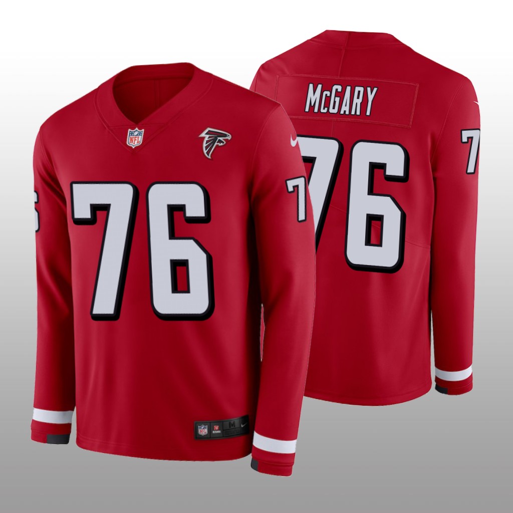 Kaleb McGary Atlanta Falcons Red Therma Long Sleeve Jersey