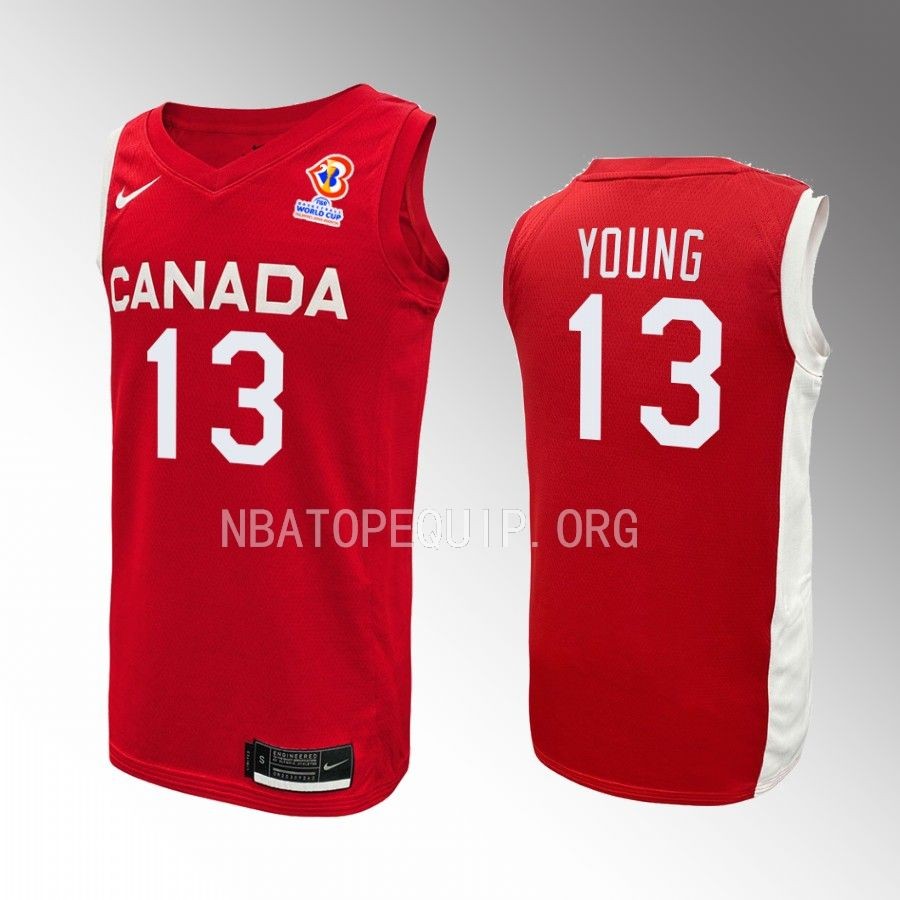 Kalif Young Canada FIBA World Cup 2023 Red Jersey #13