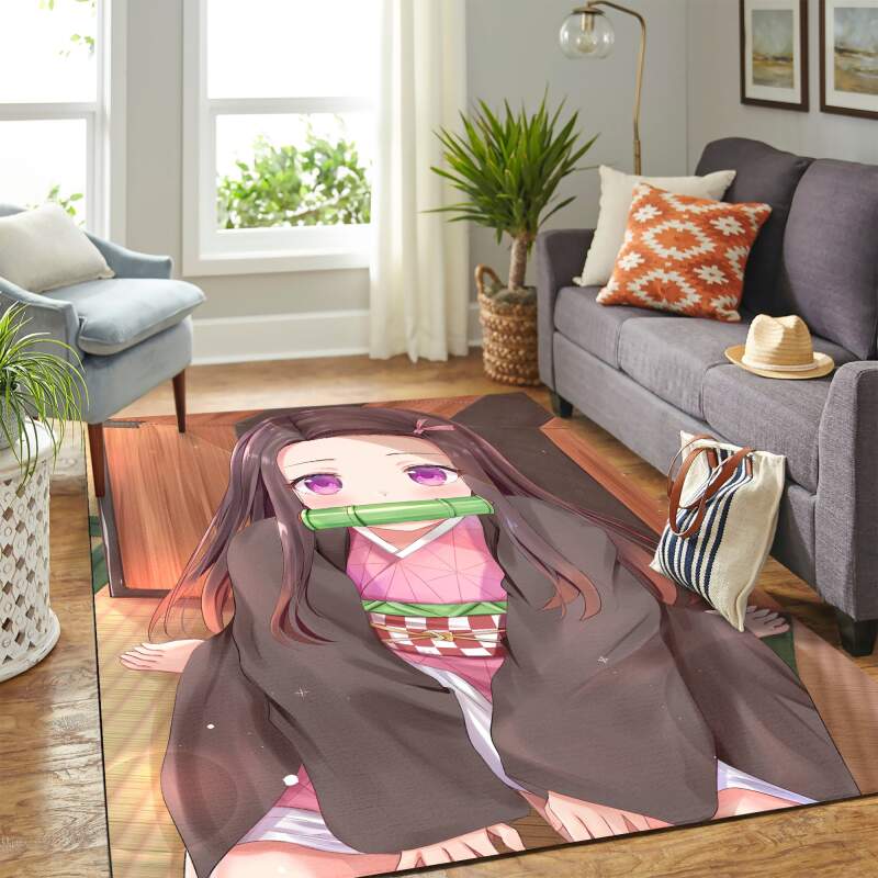 Kamado.nezuko Kimetsu No Yaiba Carpet Floor Area Rectangle Rug