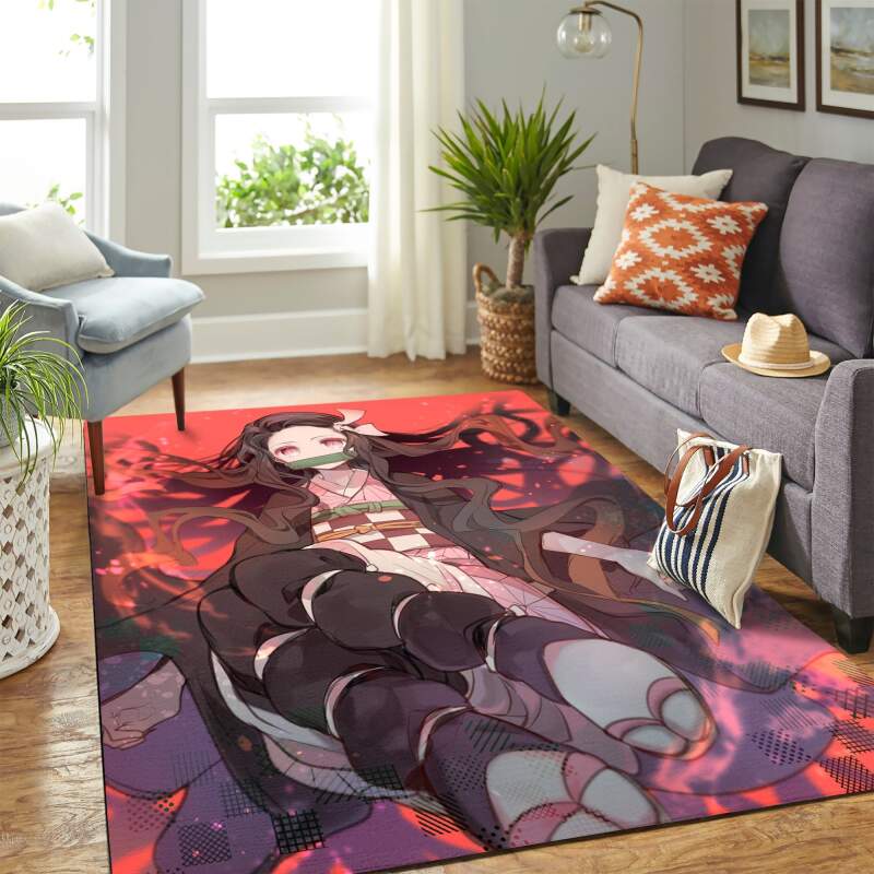 Kamado Nezuko Kimetsu No Yaiba Carpet Floor Area Rectangle Rug