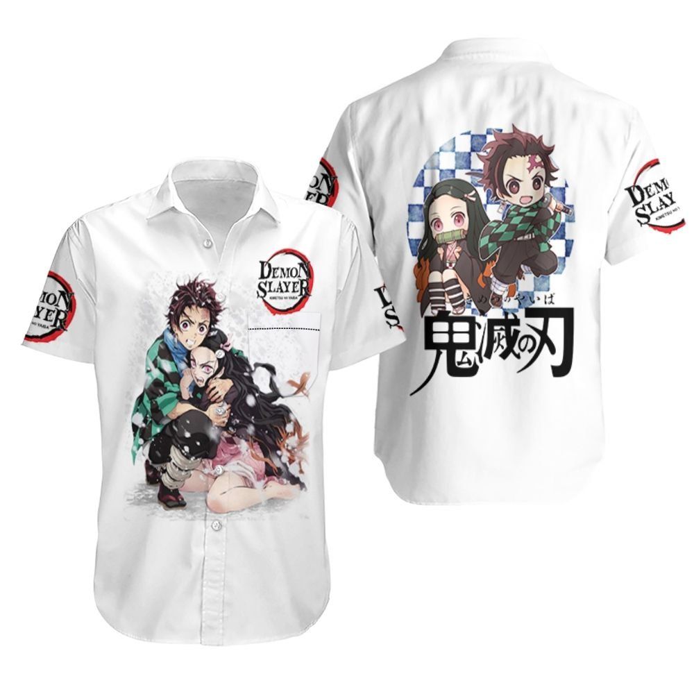 Kamado tanjiro hug kamado nezuko anime kimetsu no yaiba Hawaiian Shirt