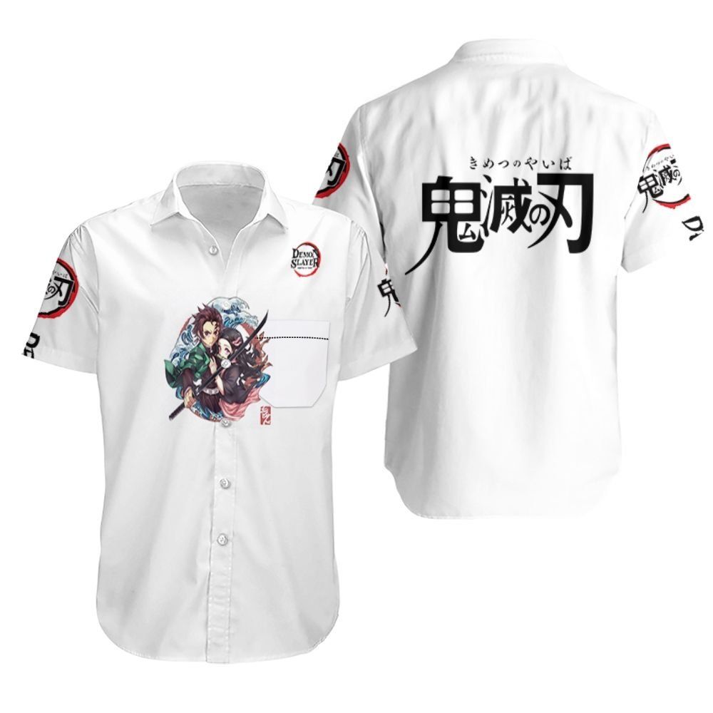 Kamado tanjiro kamado nezuko grow up edition kimetsu no yaiba White Hawaiian Shirt