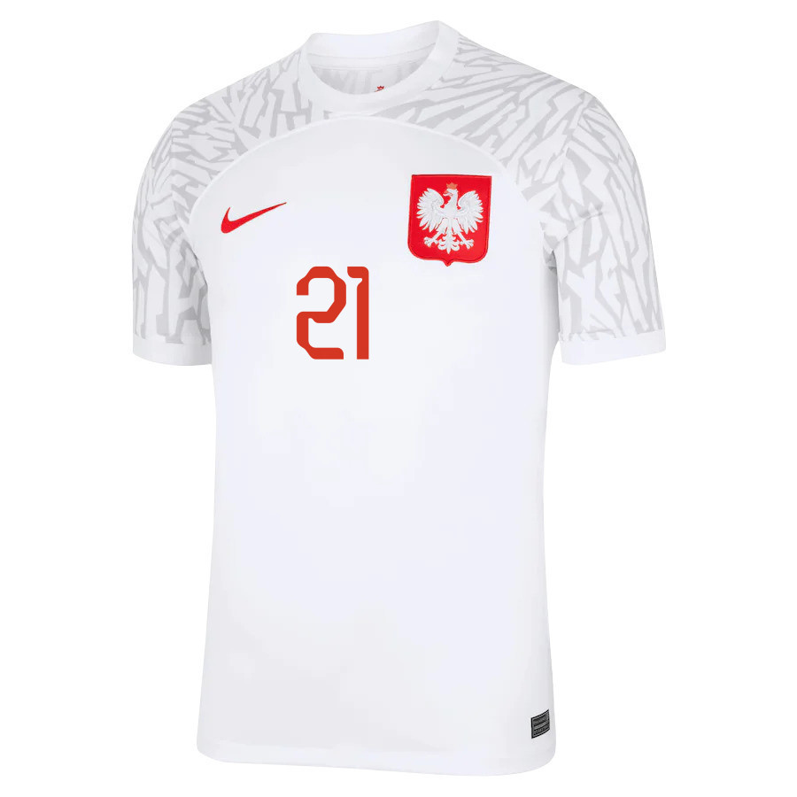 Kamil Jozwiak 21 Poland National Team Qatar World Cup 2022-23 Home Soccer Jersey,