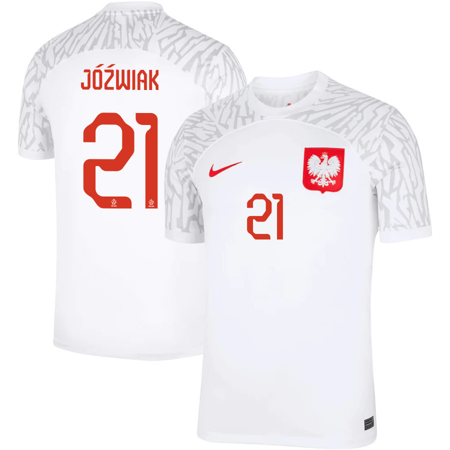 Kamil Jozwiak 21 Poland National Team Qatar World Cup 2022-23 Home Soccer Jersey,