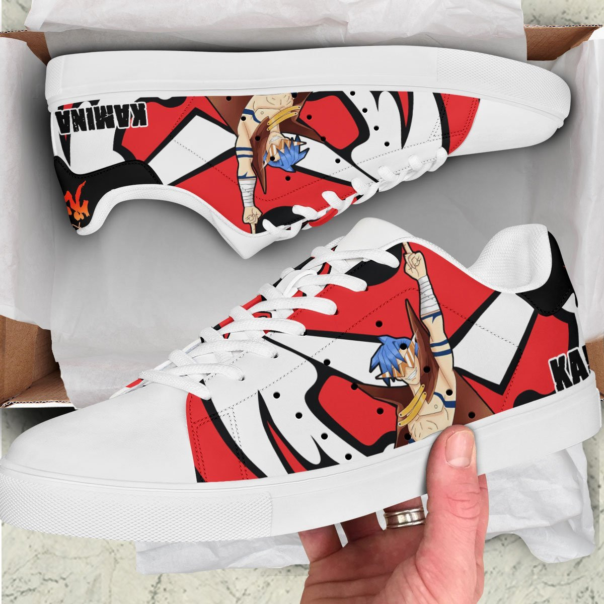 Kamina Skate Sneakers Custom Anime Tengen Toppa Gurren Lagann Shoes