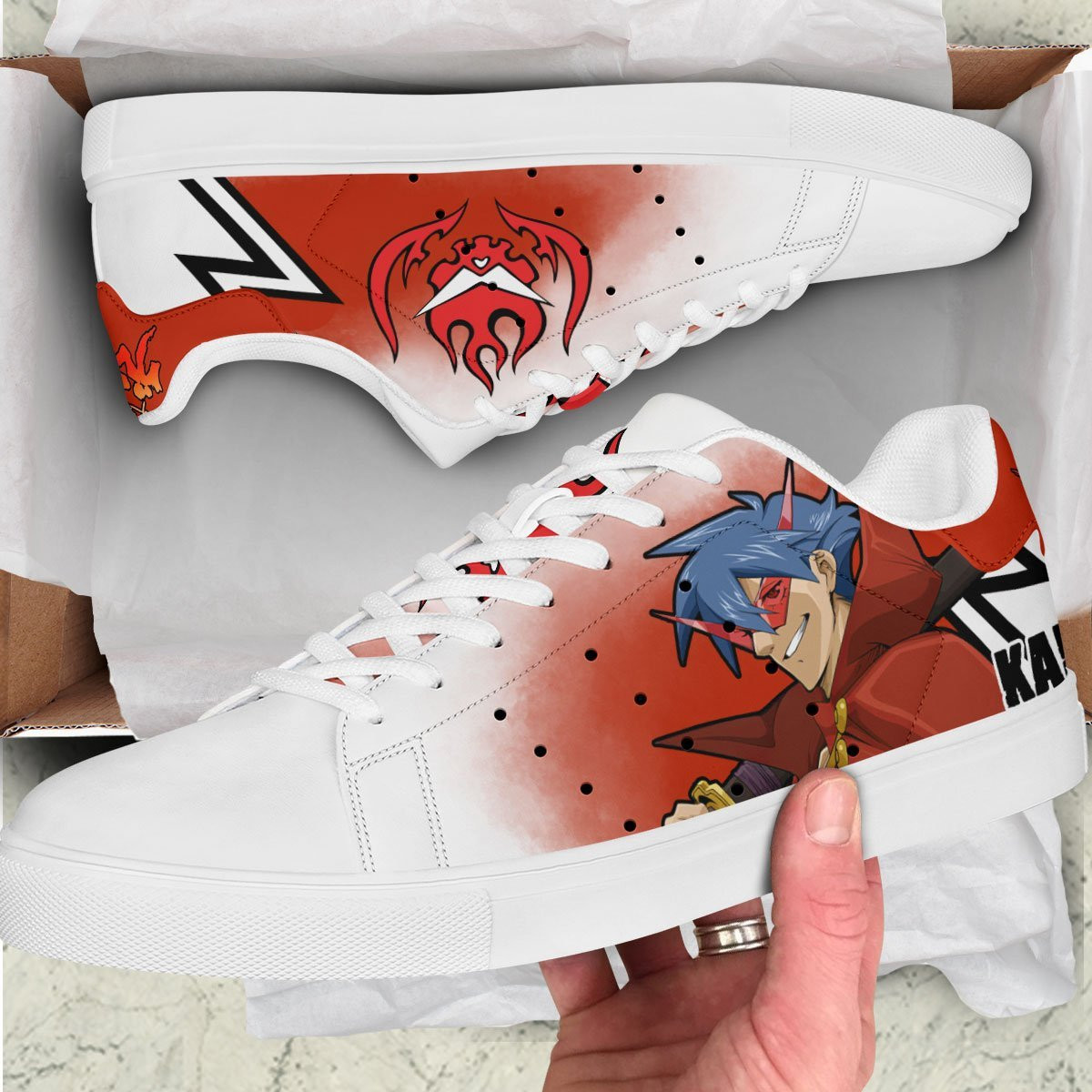 Kamina Skate Sneakers Custom Tengen Toppa Gurren Lagann Anime Shoes