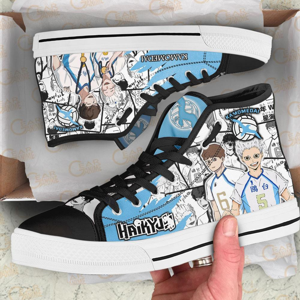 Kamomedai High Top Shoes Custom Manga Anime Haikyuu Sneakers