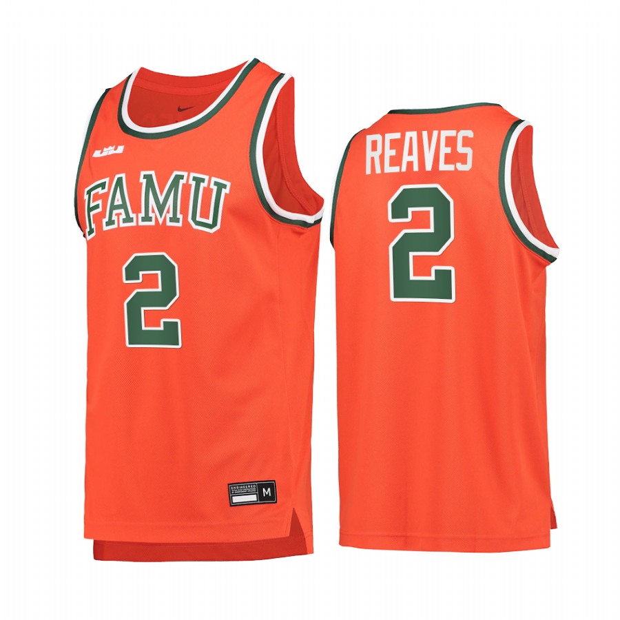 Kamron Reaves FAMU Rattlers Orange Jersey 2022 College