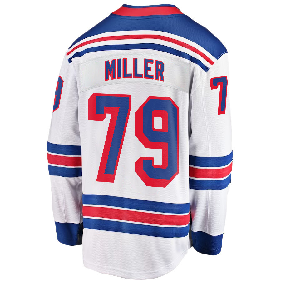 K’Andre Miller 79 New York Rangers Stanley Cup 2023 Playoffs Patch Away Breakaway Men Stitched Jersey – White