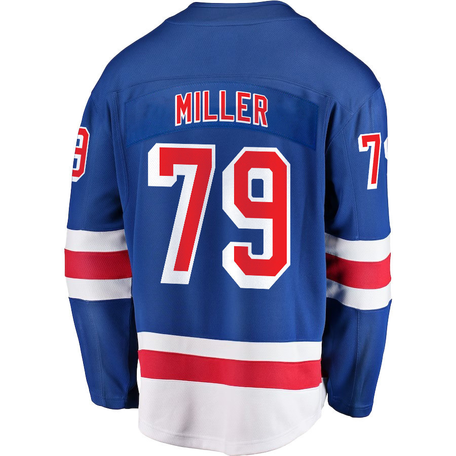 K’Andre Miller 79 New York Rangers Stanley Cup 2023 Playoffs Patch Home Breakaway Men Stitched Jersey – Blue