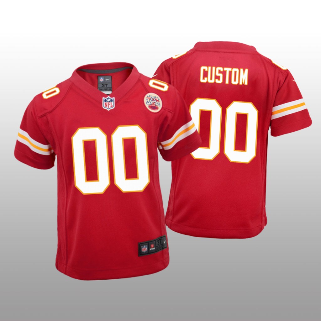 Kansas City Chiefs #00 Red Custom Game Jersey - Youth