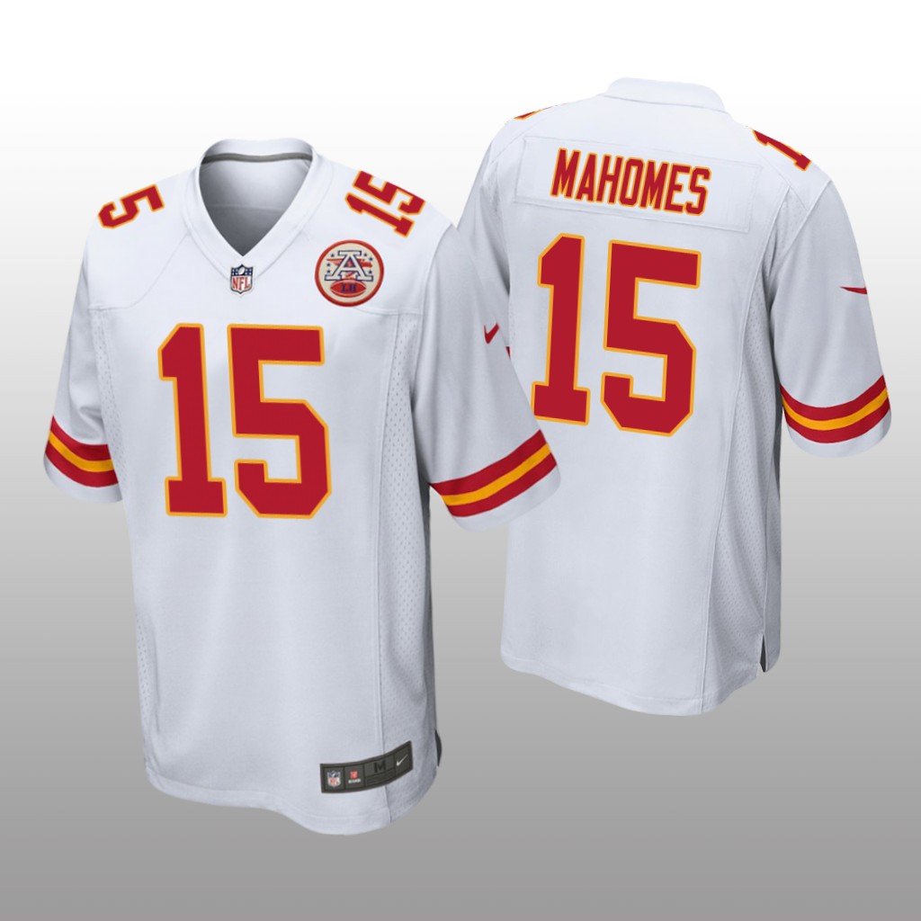 Kansas City Chiefs #15 White Men's Patrick Mahomes Game Jersey