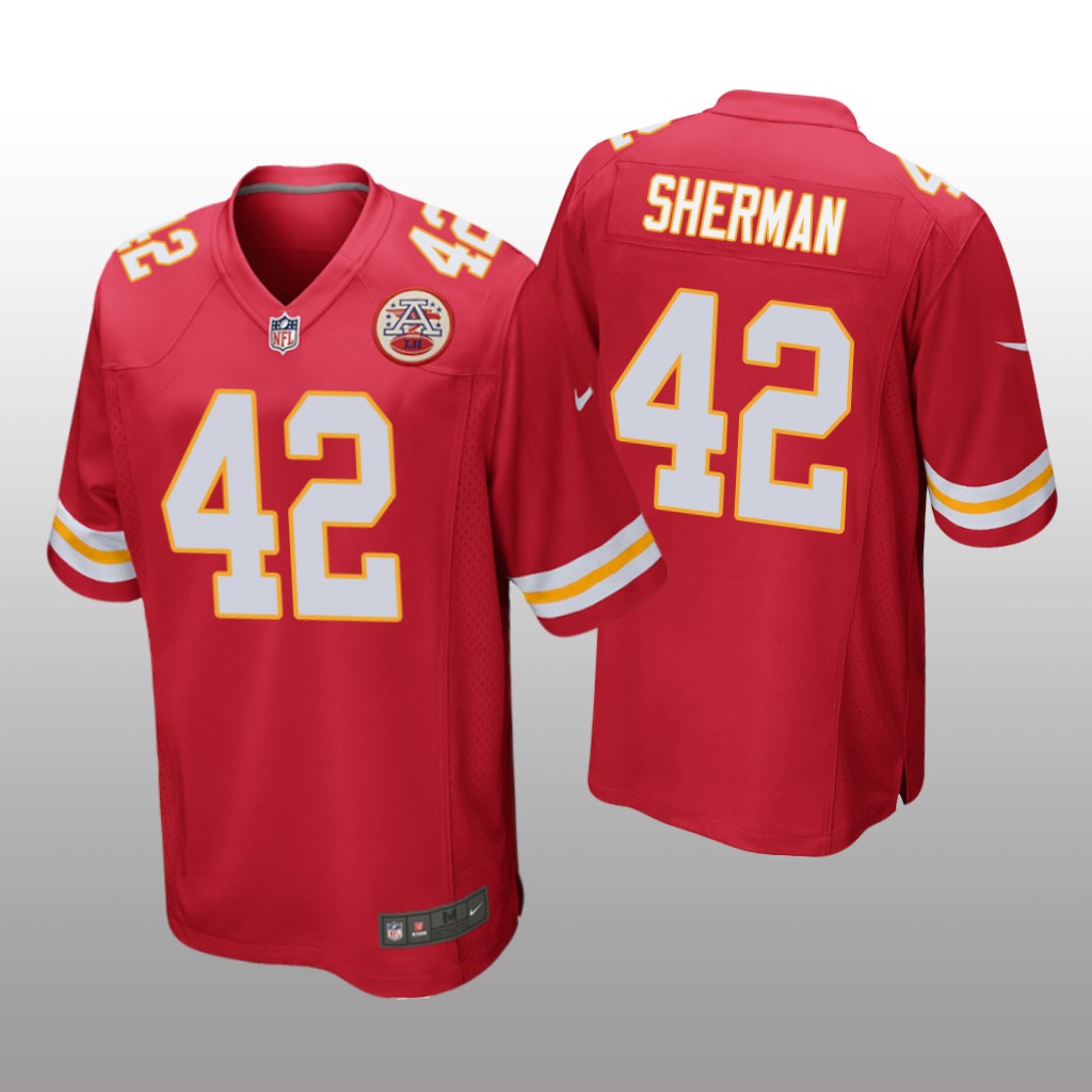 Kansas City Chiefs #42 Red Men's Anthony Sherman Game Jersey