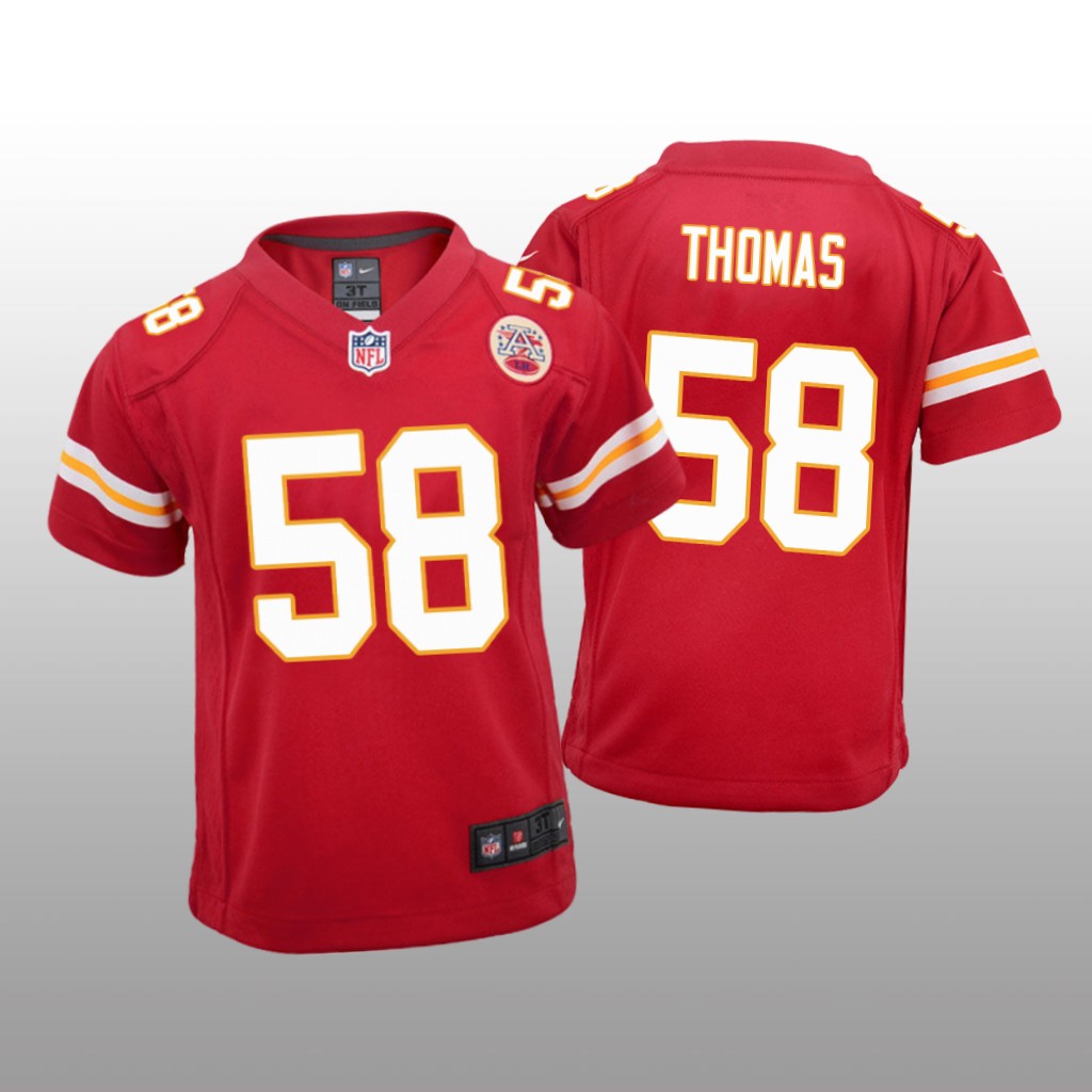 Kansas City Chiefs #58 Red Derrick Thomas Game Jersey - Youth