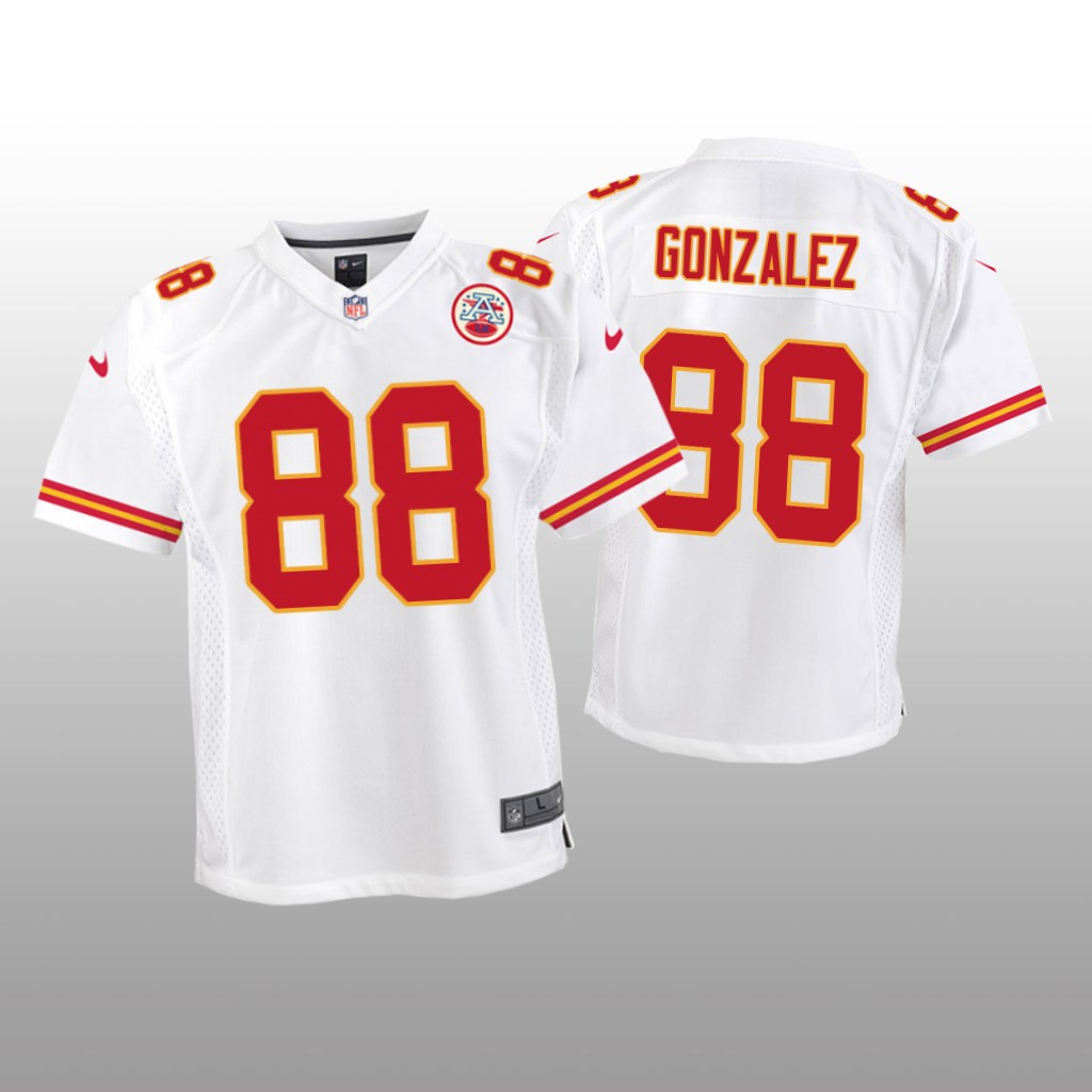 Kansas City Chiefs #88 White Tony Gonzalez Game Jersey - Youth